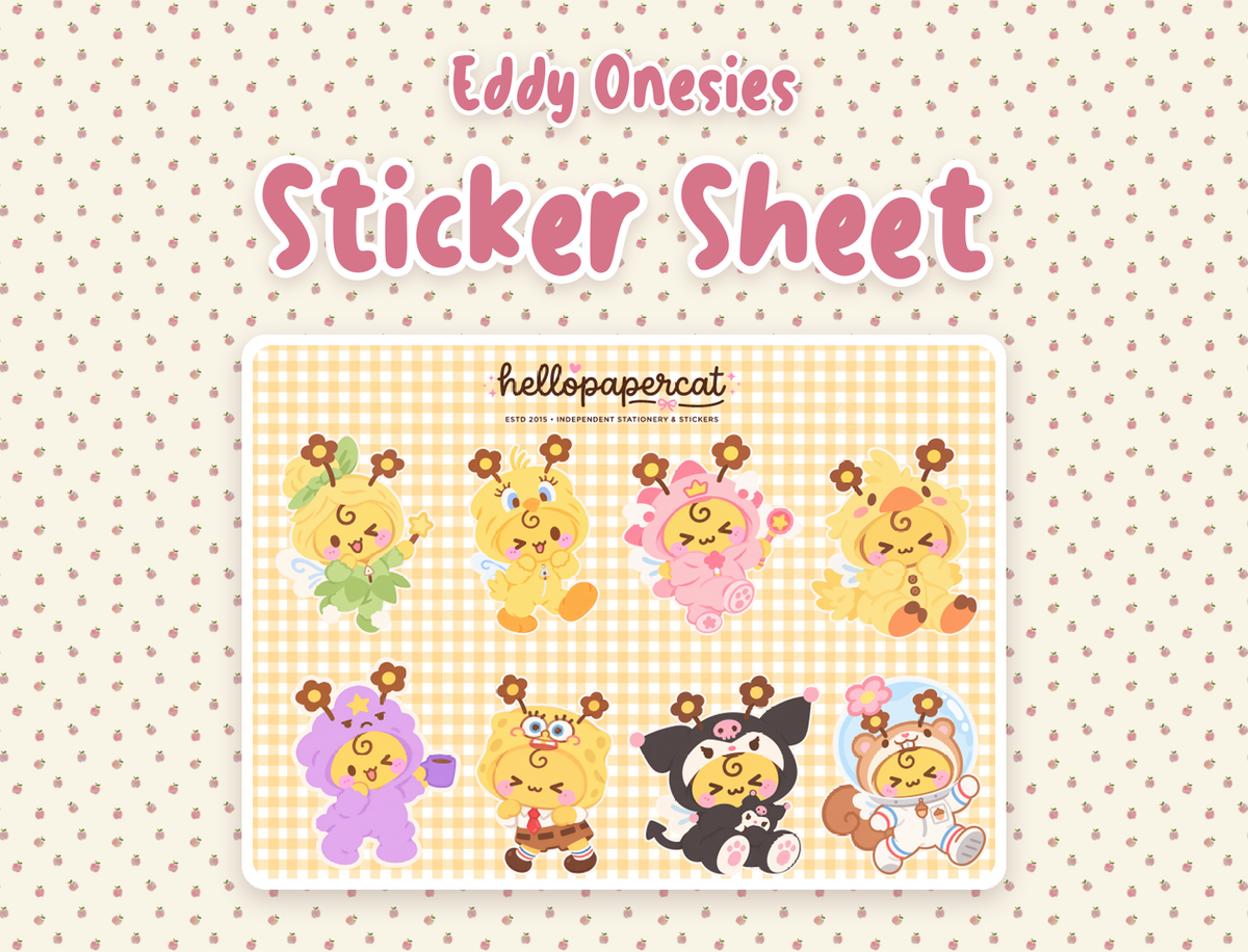 Eddy Onesies sticker sheet