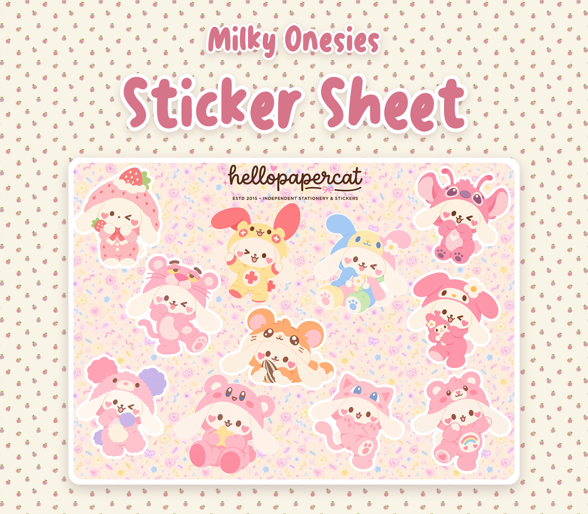 Milky Onesies sticker sheet