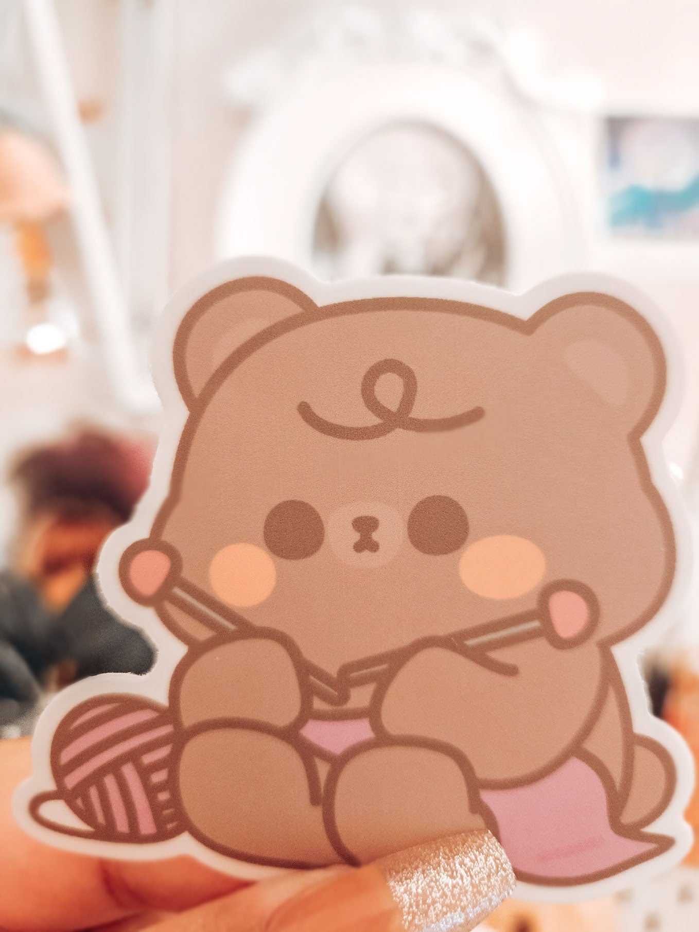 Knitting Toffee Vinyl Sticker