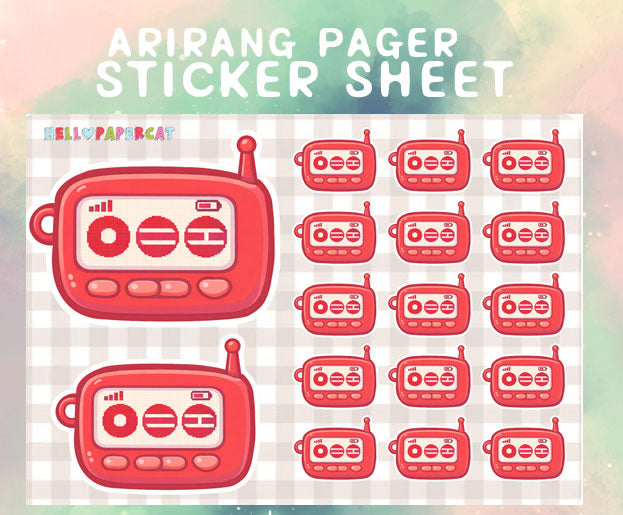 ARIRANG y2k pager sticker sheet