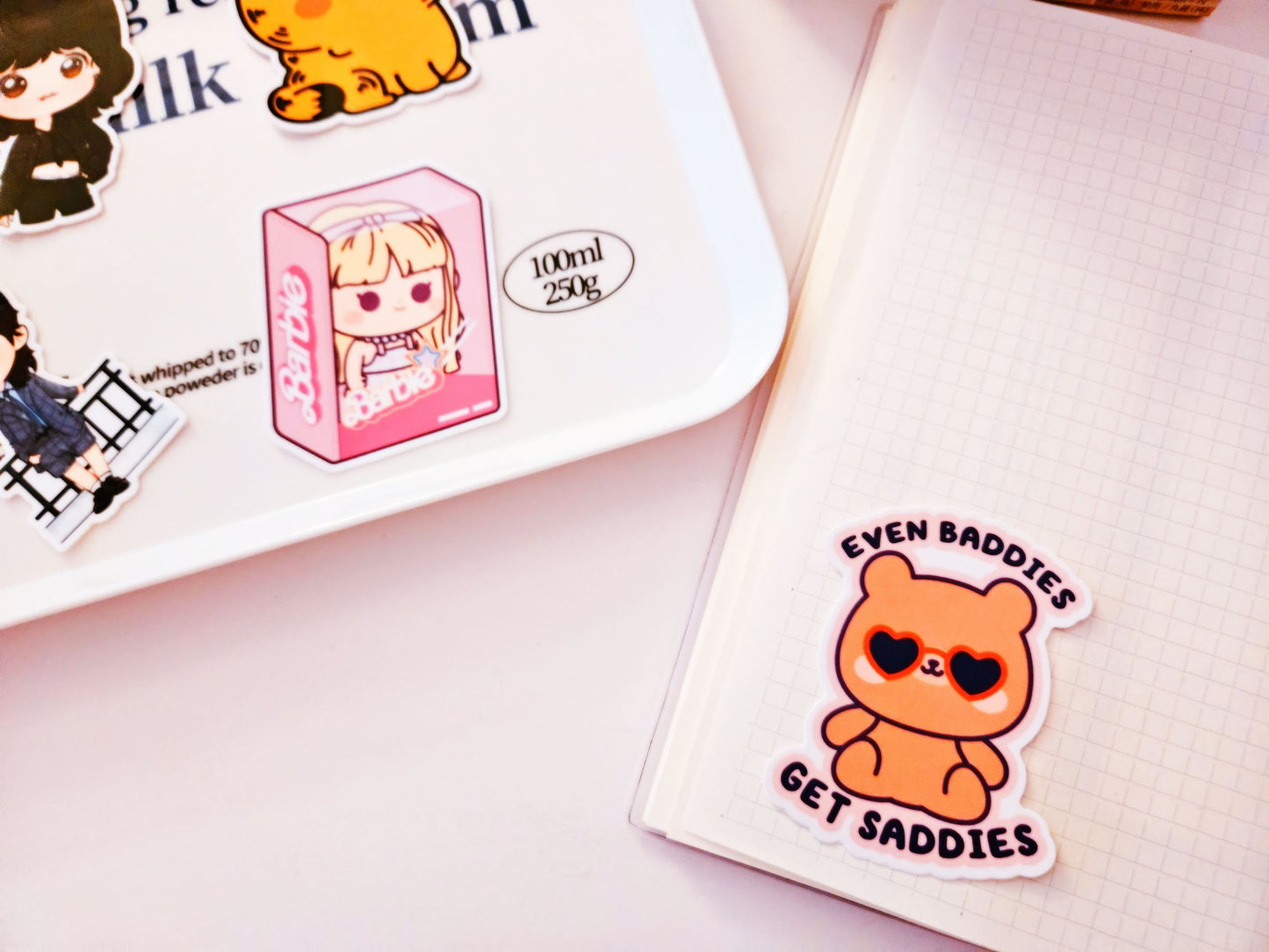 Even baddies get saddies - Toffee Vinyl Sticker