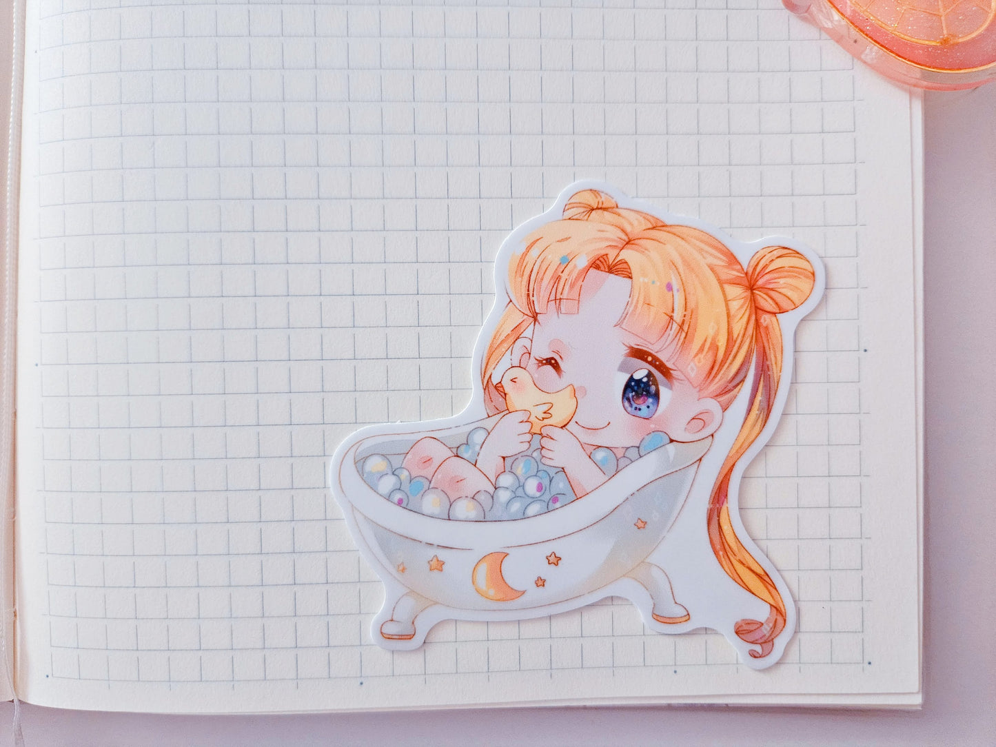 Bath time Usagi Vinyl Sticker