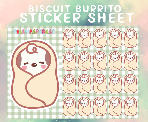 Biscuit Burrito sticker sheet