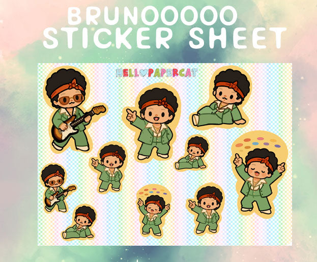 Brunoooooooo sticker sheet