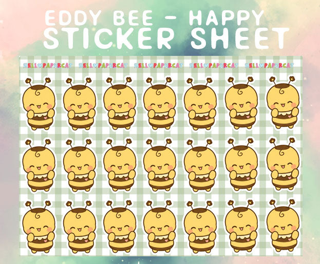 Eddy Bee - happy sticker sheet