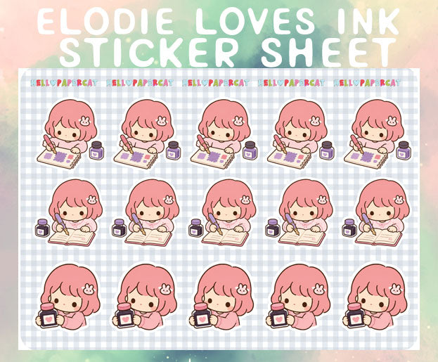 Elodie loves ink sticker sheet