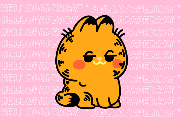 Orange Cat inspired Vinyl Sticker
