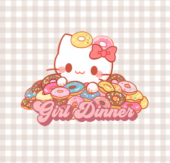 Girl Dinner Vinyl Sticker