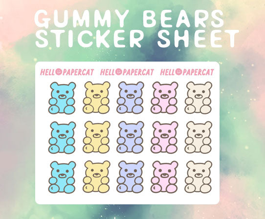 Gummy Bears sticker sheet