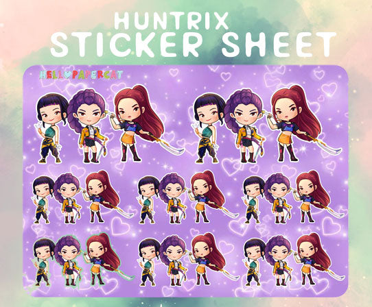 Huntrix sticker sheet