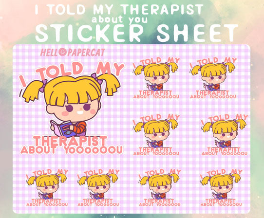 I told my therapist about yooOoooou sticker sheet