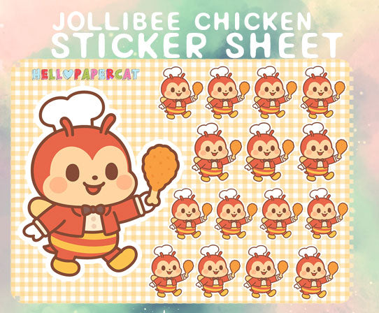 Jollibee chicken sticker sheet