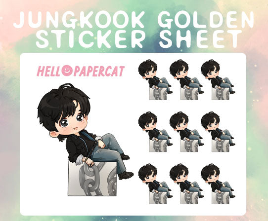Jungkook GOLDEN sticker sheet