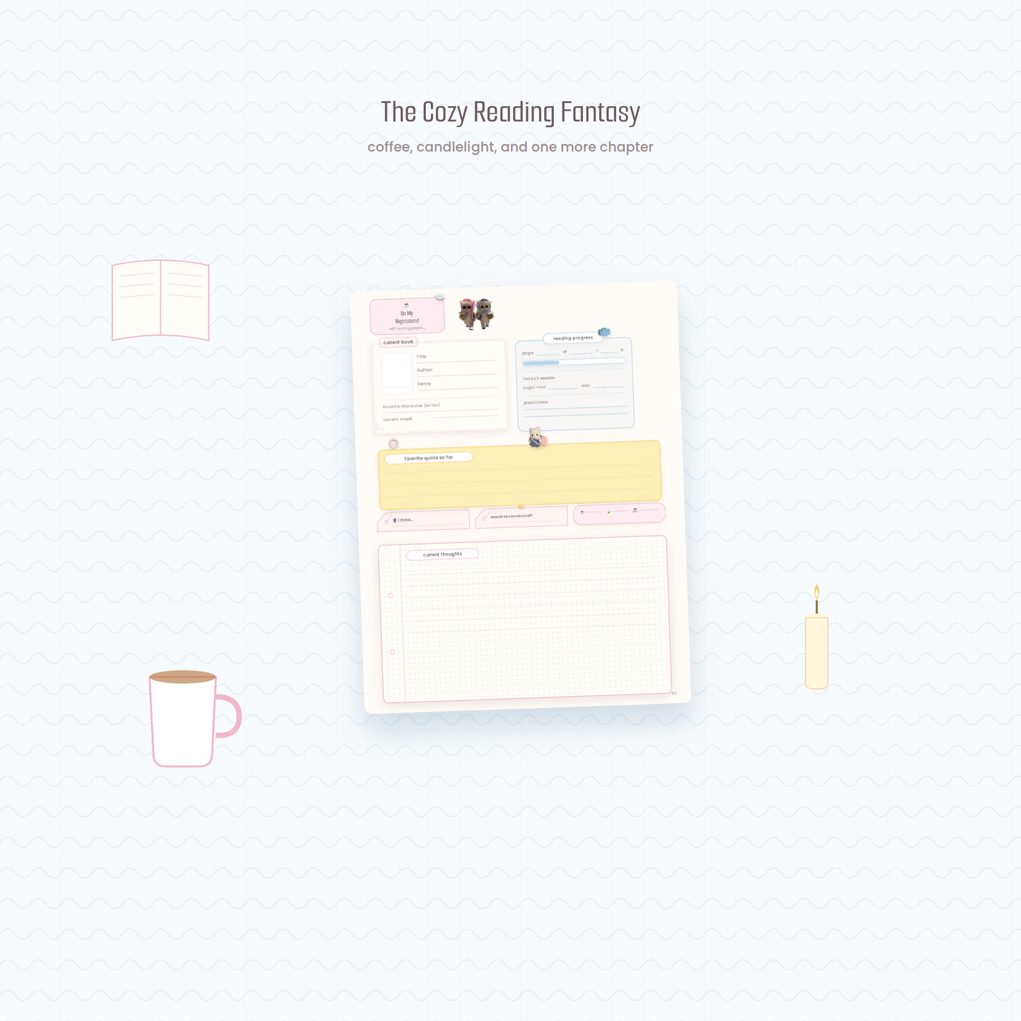 Reading Journal Printable | GoodNotes Reading Tracker | Book Journal PDF | BookTok Planner