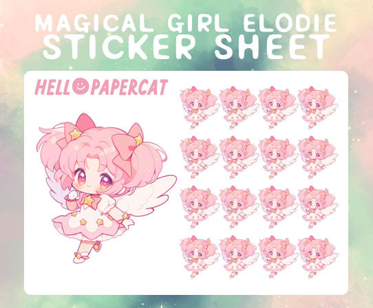 Magical girl Elodie sticker sheet