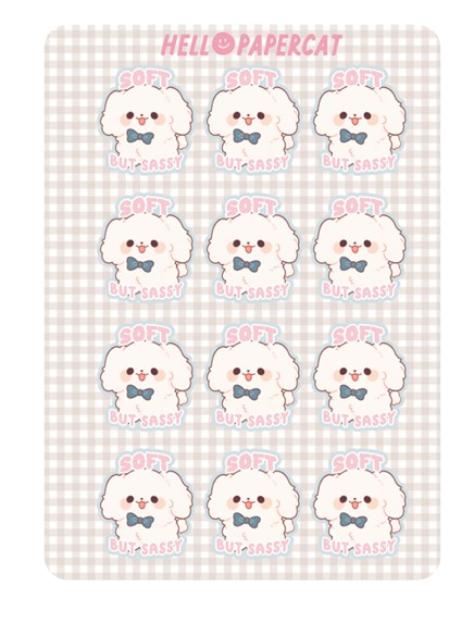 Soft but sassy sticker sheet