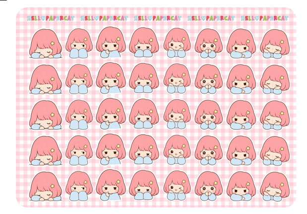 Elodie Moods sticker sheet