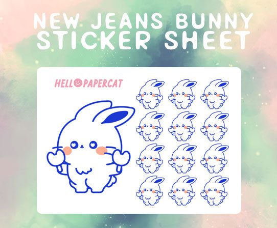New Jeans bunny sticker sheet – HelloPapercat