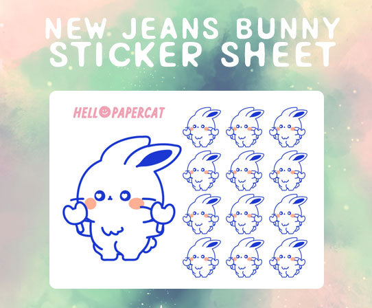 NewJeans bunny sticker sheet