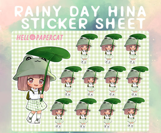 Rainy Day Hina sticker sheet