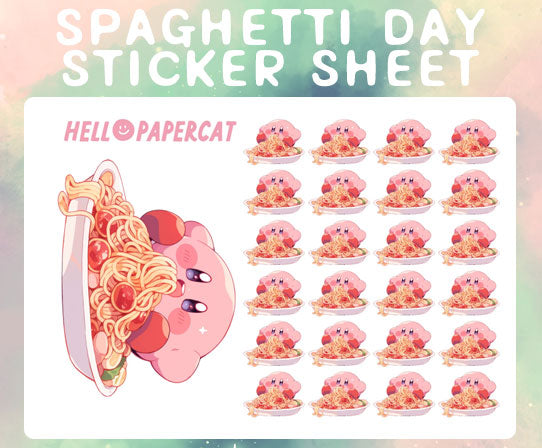Spaghetti day sticker sheet