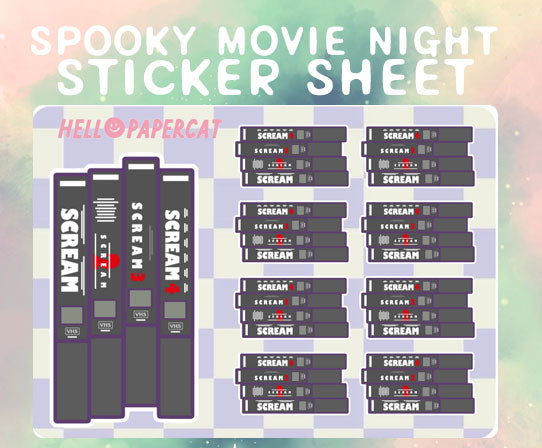 Spooky movie night sticker sheet