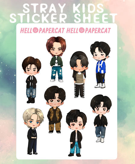 Stray Kids 5-star sticker sheet