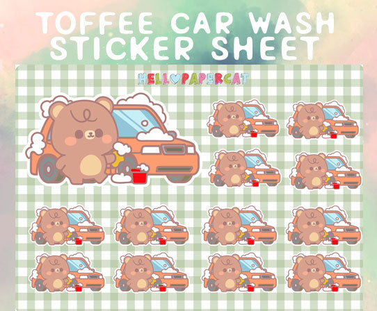 Toffee Car wash sticker sheet