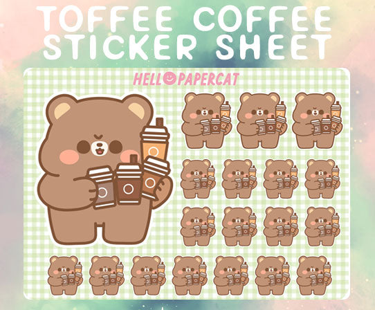 Toffee Coffee sticker sheet