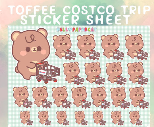 Toffee Costco trip sticker sheet