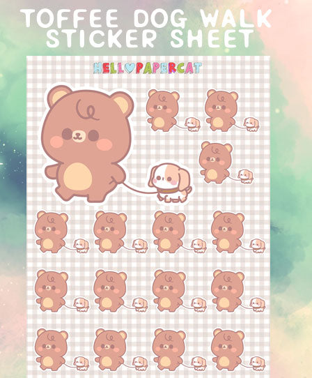 Toffee dog walk sticker sheet