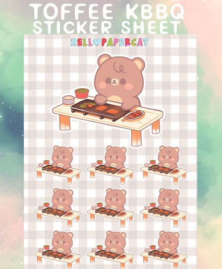 Toffee kbbq sticker sheet