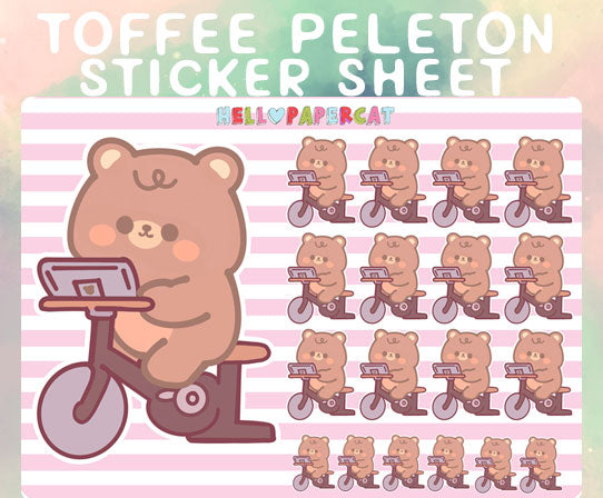 Toffee peleton sticker sheet