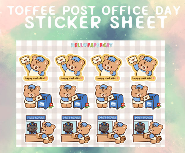 toffee post office day sticker sheet