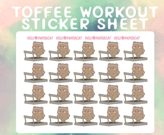 Toffee Workout sticker sheet
