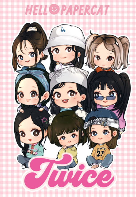 Twice group pose sticker sheet