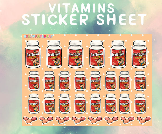 Vitamins sticker sheet