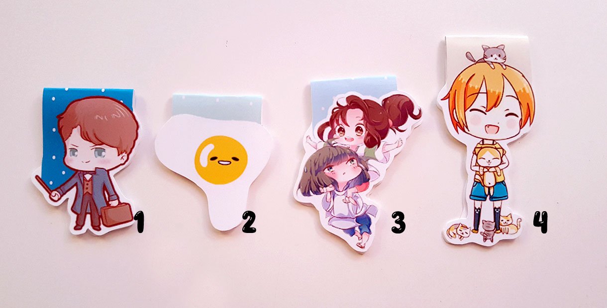 Chibi magnetic bookmarks