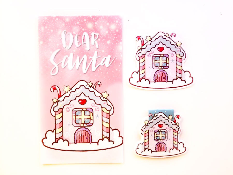 Pastel Gingerbread house planner Dashboard or magnetic bookmark or Die Cut