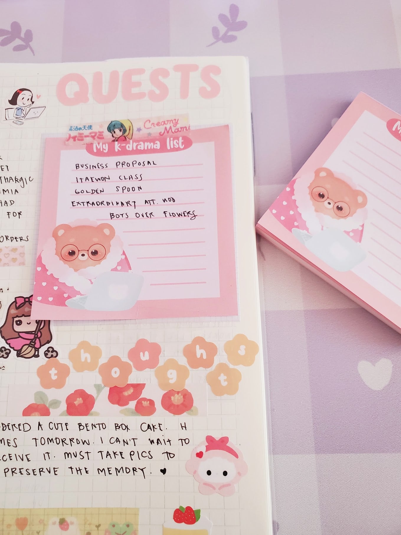 My K-drama list memo pad
