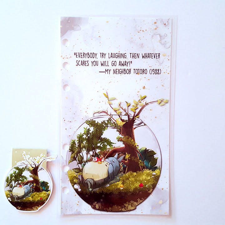 totoro terrarium magnetic bookmark