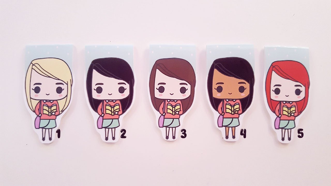 Book lover cutie magnetic bookmark