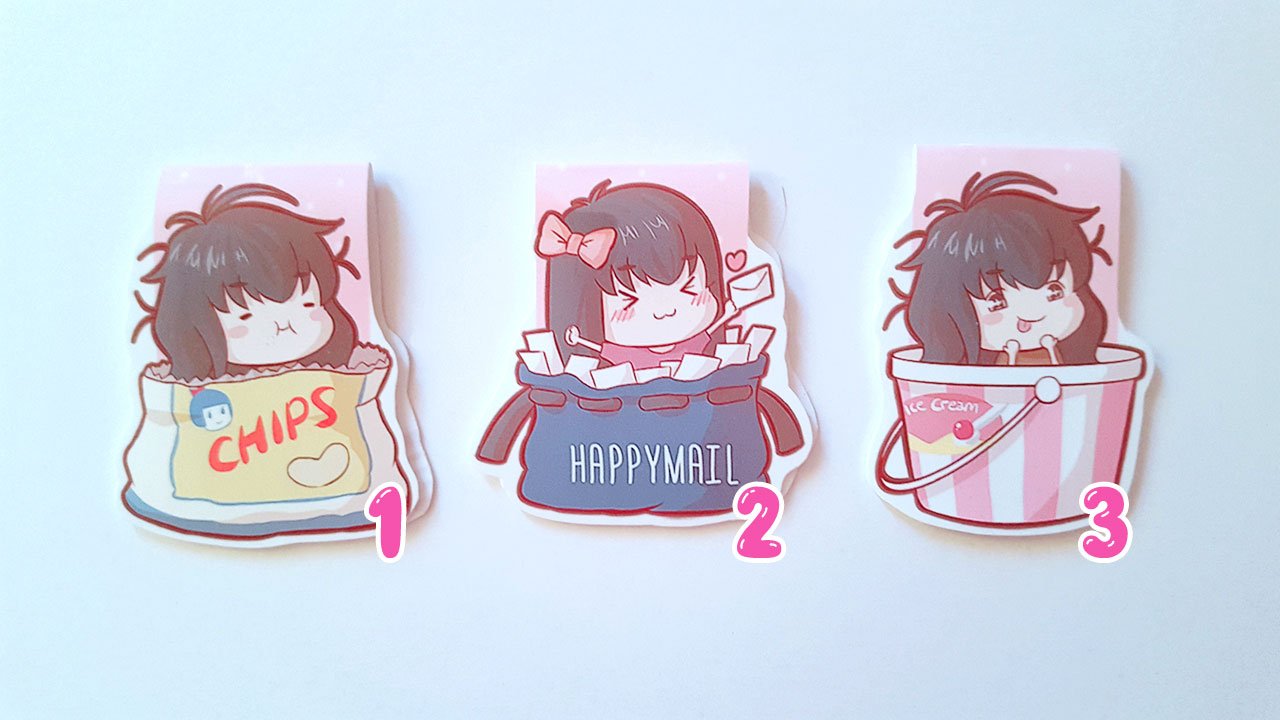 Happymail, Chips, ice cream magnetic bookmark set