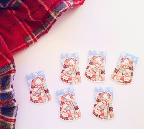 blanket burrito girl magnetic bookmark