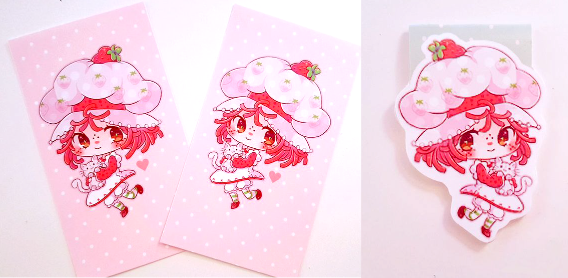 Strawberry girl dashboard or bookmark
