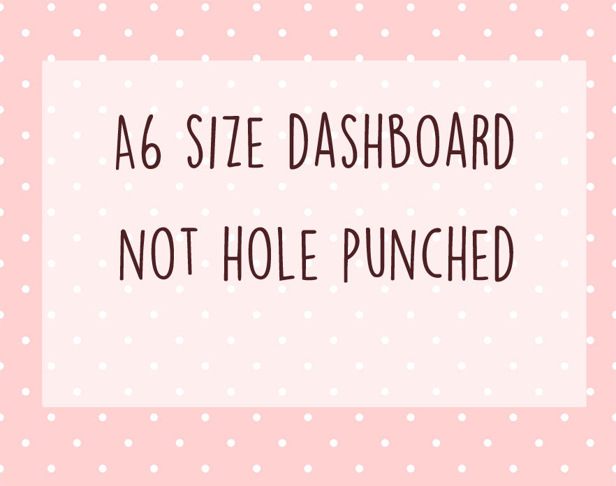 A6 dashboard size