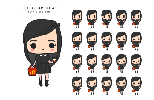 Micky D's girl sticker sheet
