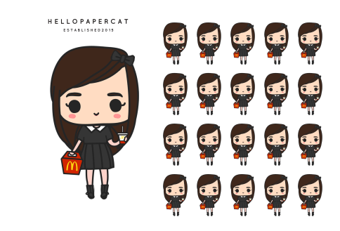 Micky D's girl sticker sheet