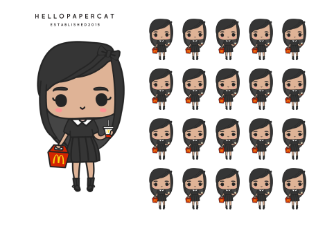 Micky D's girl sticker sheet