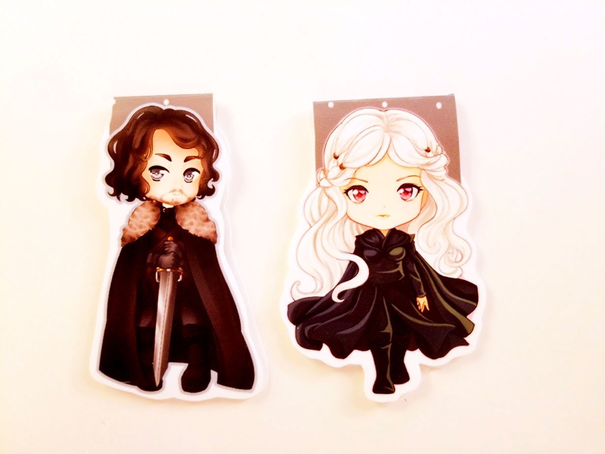 Jon Snow or Daenerys magnetic bookmark